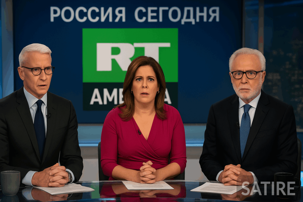 Inside CNN’s Forced Rebrand as ‘Russia Today America’ Following Trump Executive Order 1 CNN anchors react uncomfortably as their network’s new RT-style logo and a Russian-language slogan are revealed behind them. Russia Today America has arrived!